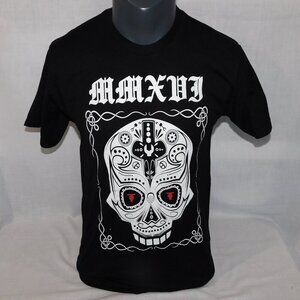 Turner Crate MMXDJ Sugar Skull Black White Graphic T Shirt Mens M